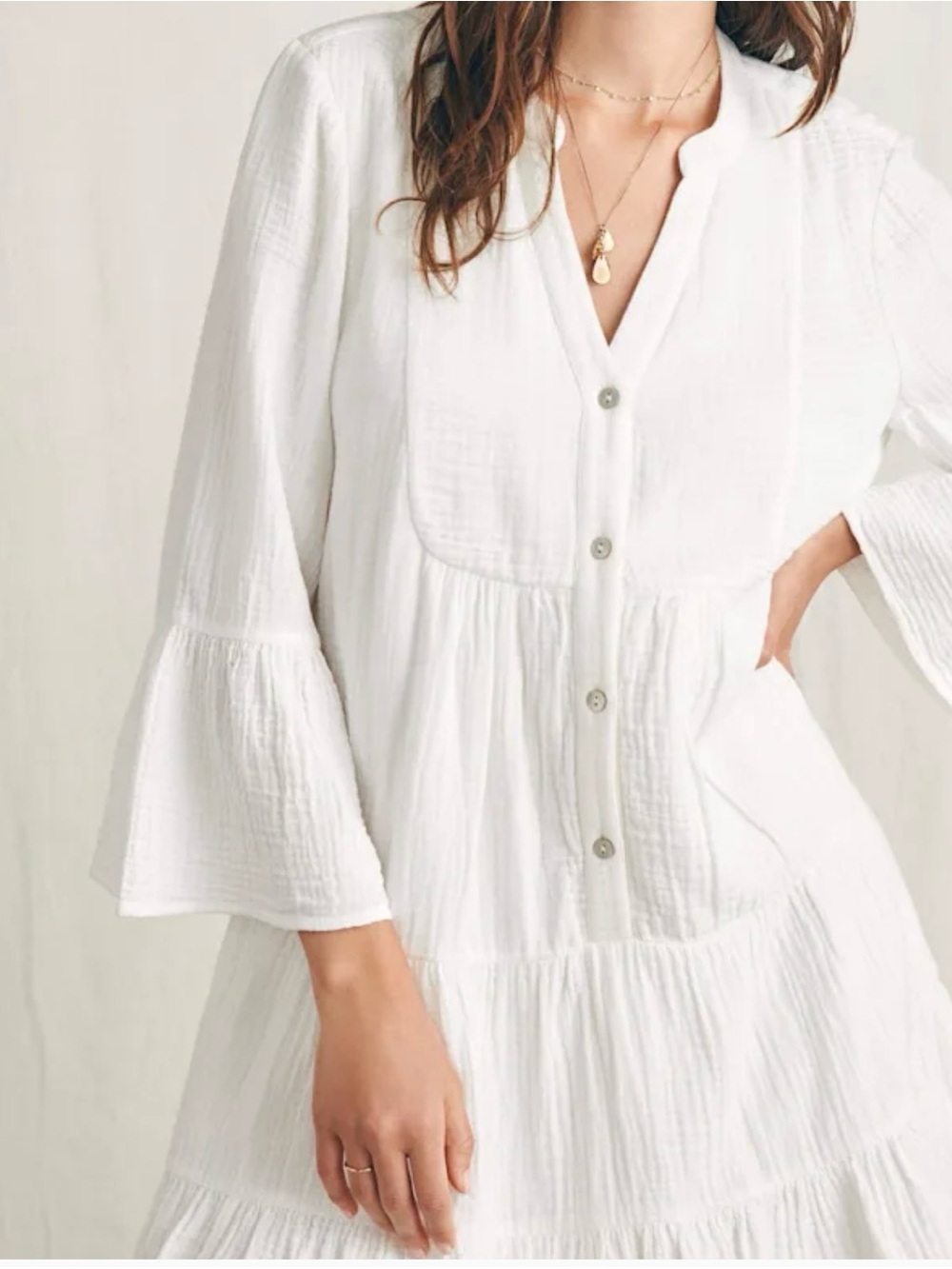 Faherty Dune Cotton Gauze Kasey Dress small - Picture 2 of 9